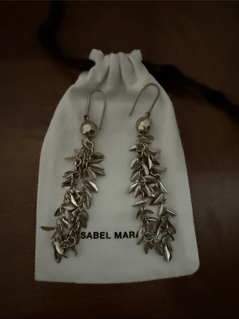 Isabel Marant Silver Leaf Cascade Dangle Earrings
